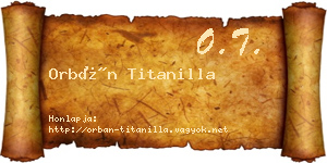 Orbán Titanilla névjegykártya